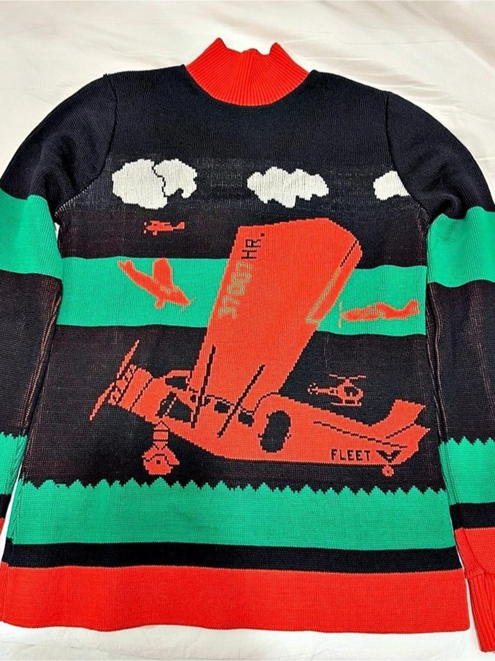 Saint Angelo Knits Color Block Graphic Sweater